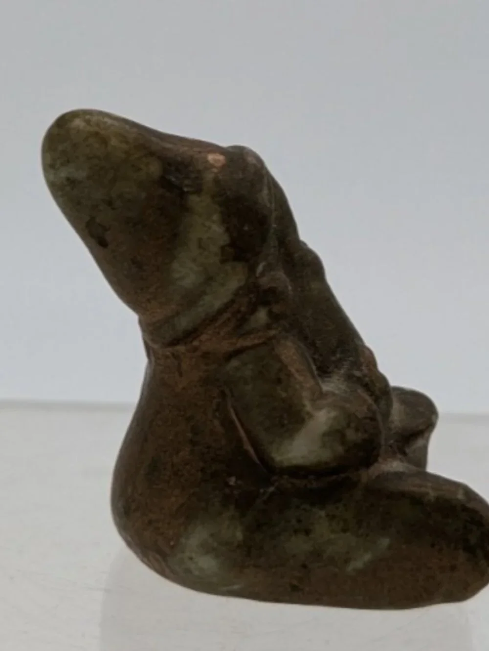 mini ceramic gnome playing saxophone 1.75